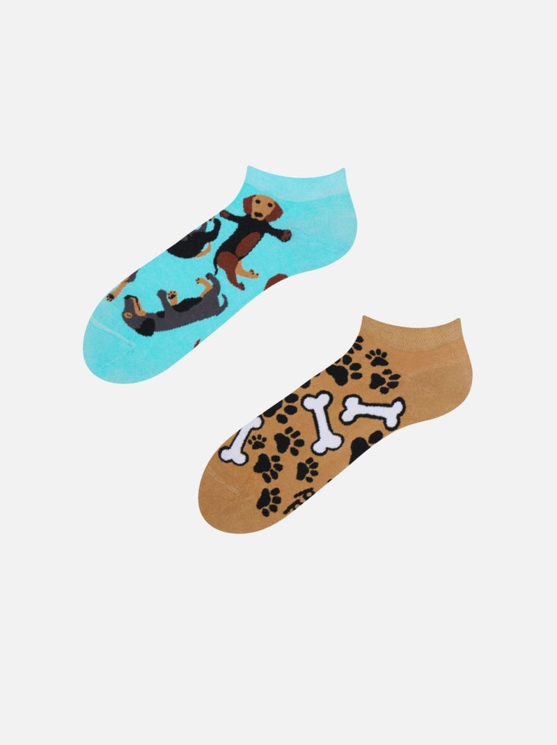 Socquettes Teckel Bleu Marron - Kiabi