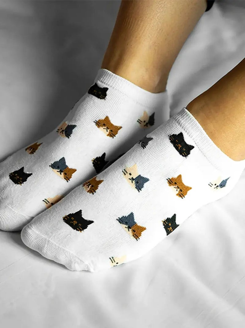 Socquettes Têtes de Chats | Titeschaussettes Blanc - Kiabi
