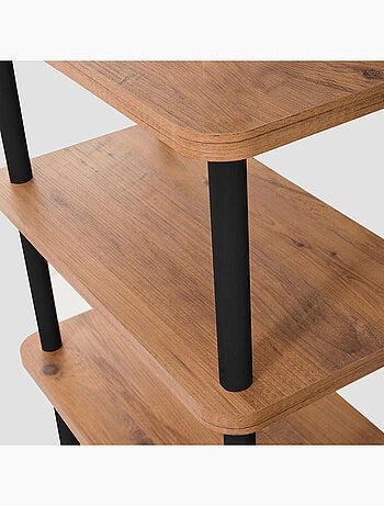 SOFIE Étagère design basse noir et bois 180 cm