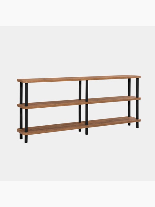 SOFIE Étagère design basse noir et bois 180 cm - Kiabi SOFIE Étagère design basse noir et bois 180 cm - Kiabi