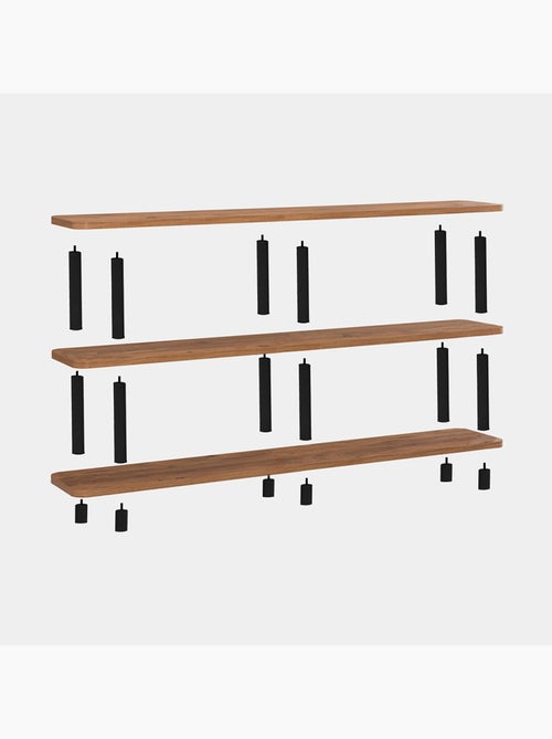 SOFIE Étagère design basse noir et bois 180 cm - Kiabi SOFIE Étagère design basse noir et bois 180 cm - Kiabi