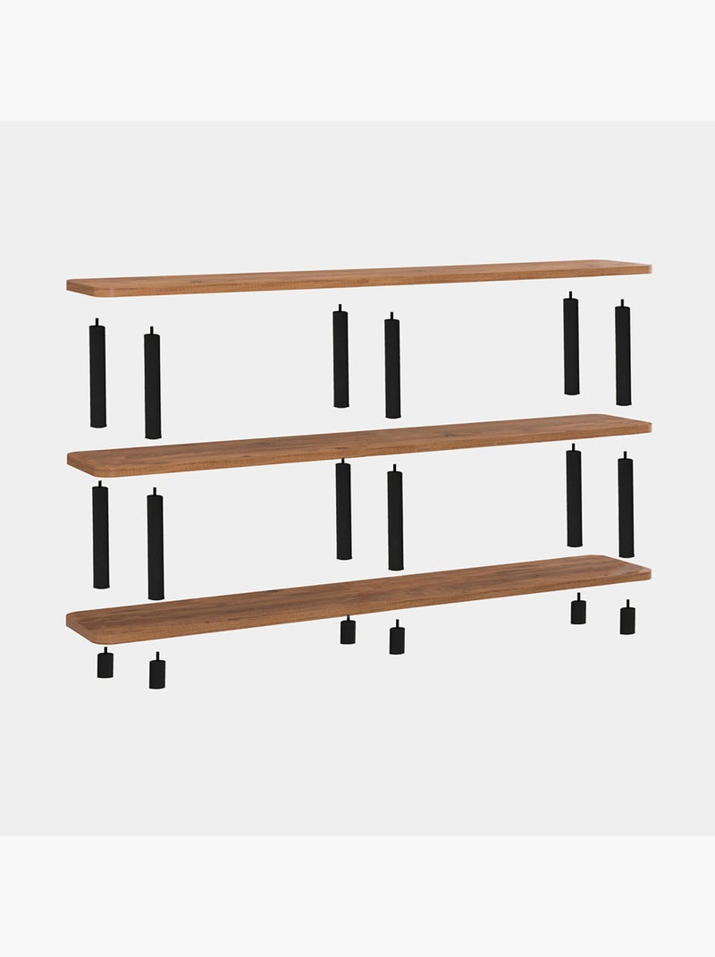SOFIE Étagère design basse noir et bois 180 cm Beige - Kiabi