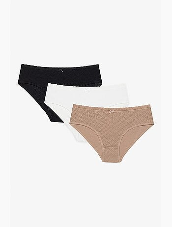 Soft pointel basic lot de 3 slips hipster en coton penti
