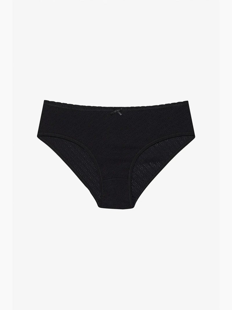 Soft pointel basic lot de 3 slips hipster en coton penti Noir Blanc - Kiabi