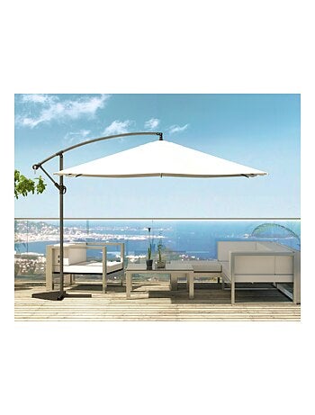 SOLENZARA - Parasol LED carré déporté 3x3 marron