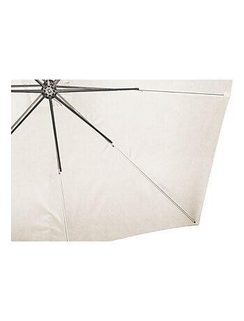 SOLENZARA - Parasol LED carré déporté 3x3 marron en aluminium