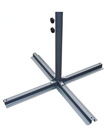 SOLENZARA - Parasol LED carré déporté 3x3 marron en aluminium