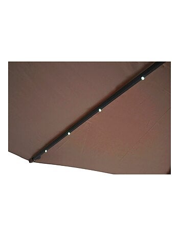 SOLENZARA - Parasol LED carré déporté 3x3x terracotta en aluminium