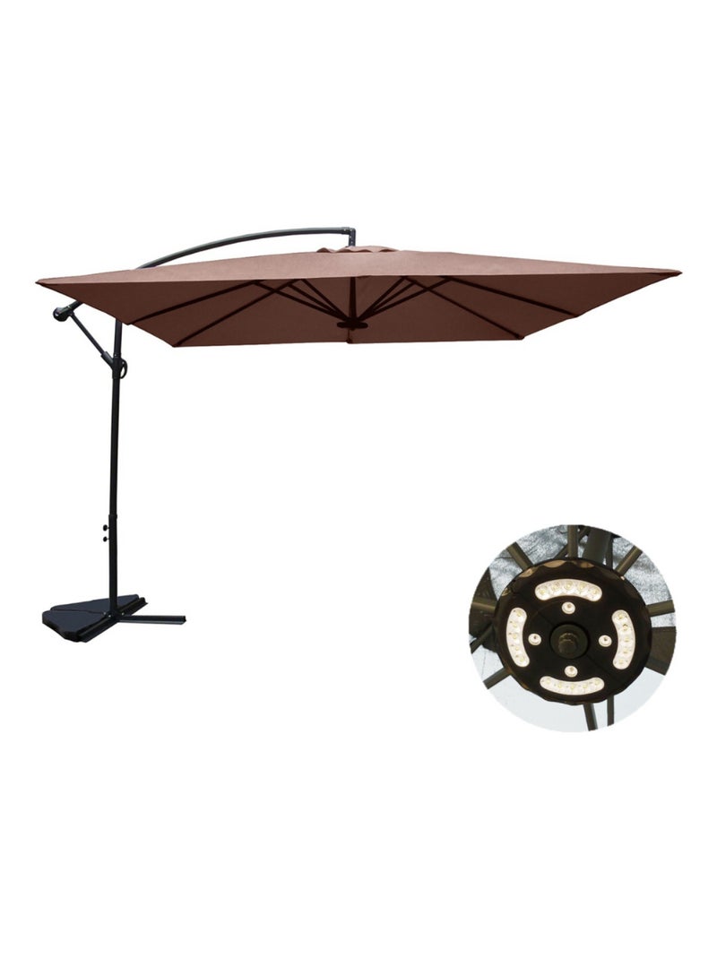 SOLENZARA - Parasol LED carré déporté 3x3 marron Marron - Kiabi