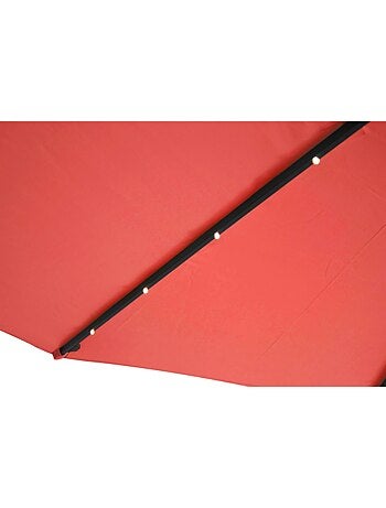 SOLENZARA - Parasol LED carré déporté 3x3x terracotta en aluminium