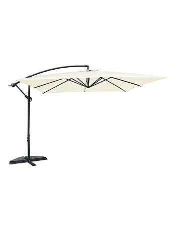 SOLENZARA Parasol gris déporté carré 3 x 3 m
