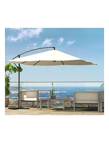 SOLENZARA Parasol gris déporté carré 3 x 3 m