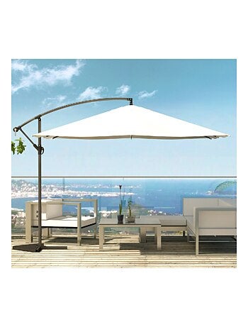 SOLENZARA Parasol gris déporté carré 3 x 3 m