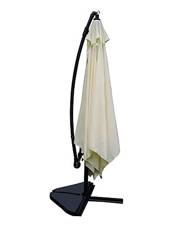 SOLENZARA Parasol gris déporté carré 3 x 3 m