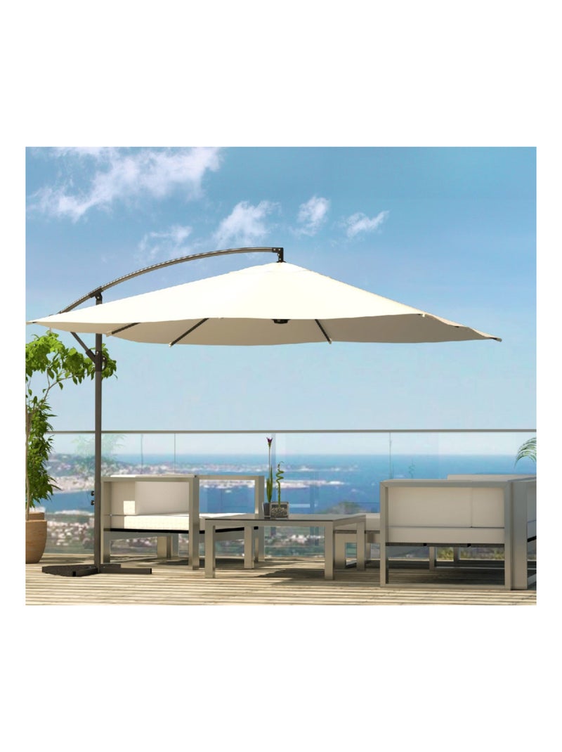 SOLENZARA Parasol  ecru déporté carré 3 x 3 m Ecru - Kiabi