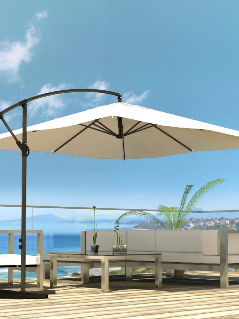 SOLENZARA Parasol  ecru déporté carré 3 x 3 m Ecru - Kiabi