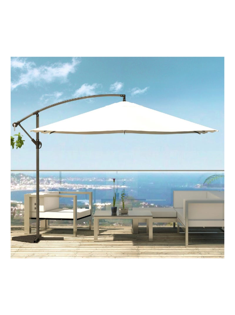 SOLENZARA Parasol  ecru déporté carré 3 x 3 m Ecru - Kiabi