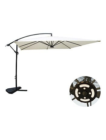 SOLENZARA Parasol gris déporté carré 3 x 3 m led