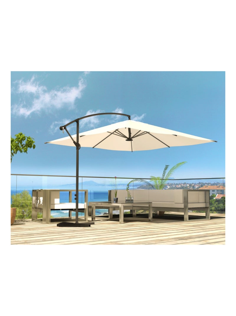 SOLENZARA Parasol  ecru déporté carré 3 x 3 m led Ecru - Kiabi
