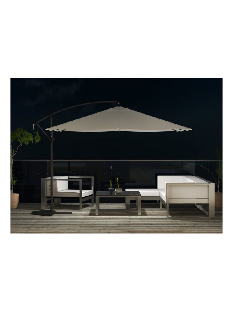 SOLENZARA Parasol  ecru déporté carré 3 x 3 m led Ecru - Kiabi