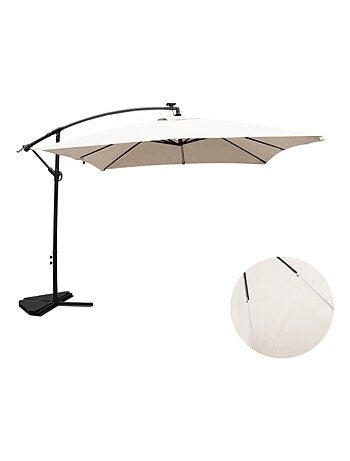 SOLENZARA Parasol marron déporté carré 3 x 3 m led