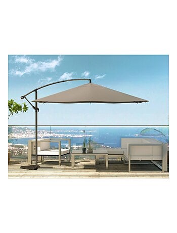 SOLENZARA Parasol gris déporté carré 3 x 3 m