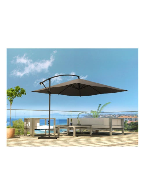 SOLENZARA Parasol gris déporté carré 3 x 3 m - Kiabi