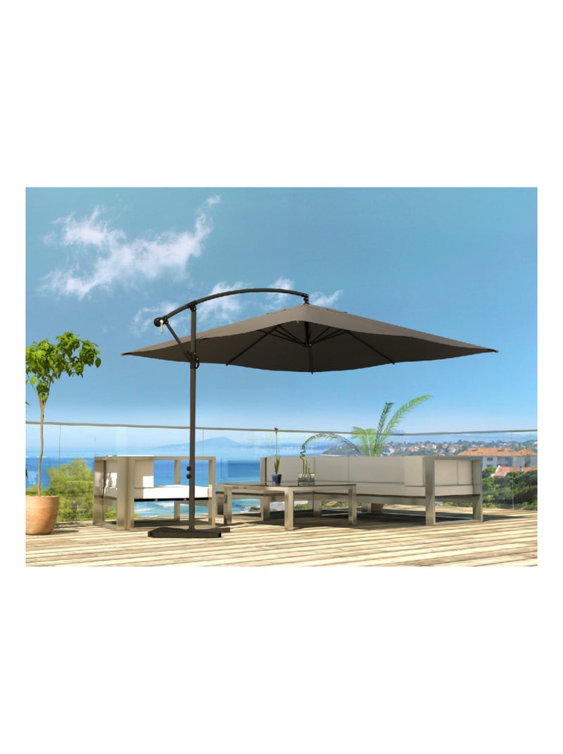 SOLENZARA Parasol gris déporté carré 3 x 3 m Gris - Kiabi