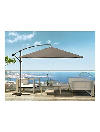 SOLENZARA Parasol marron déporté carré 3 x 3 m led
