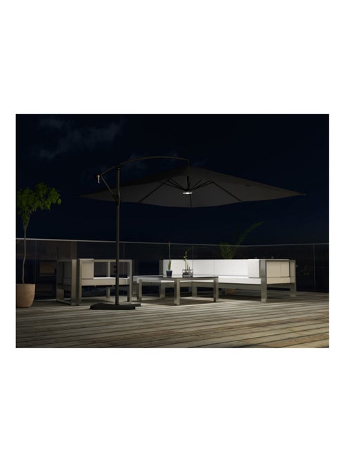 SOLENZARA Parasol gris déporté carré 3 x 3 m led - Kiabi