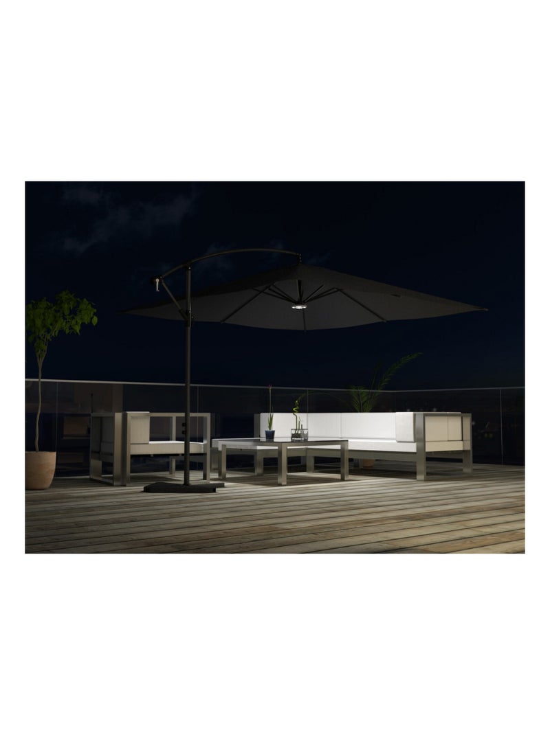 SOLENZARA Parasol  gris déporté carré 3 x 3 m led Gris - Kiabi