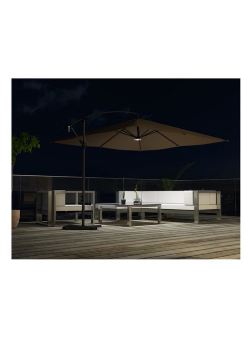 Solenzara parasol marron déporté carré 3 x 3 m led - Kiabi