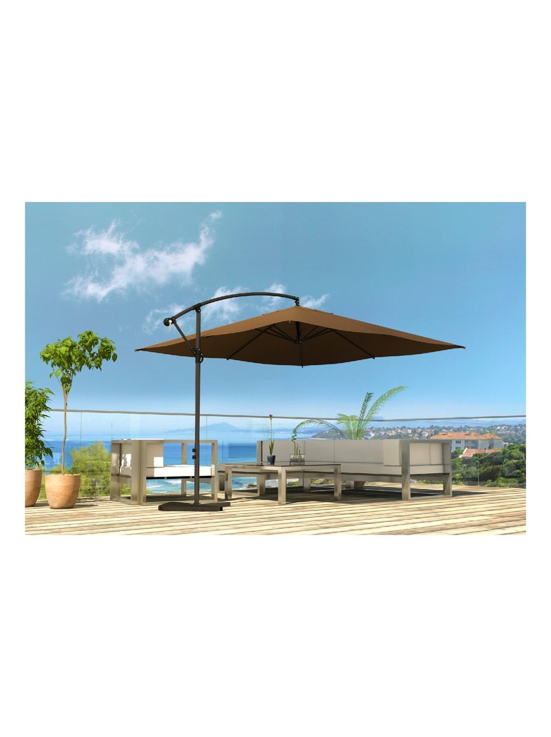 SOLENZARA Parasol  marron déporté carré 3 x 3 m Marron - Kiabi