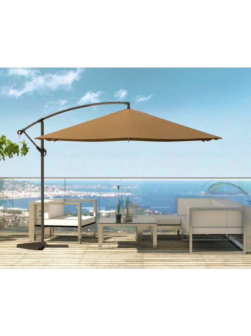 SOLENZARA Parasol marron droit carré 3 x 3 m led Marron - Kiabi