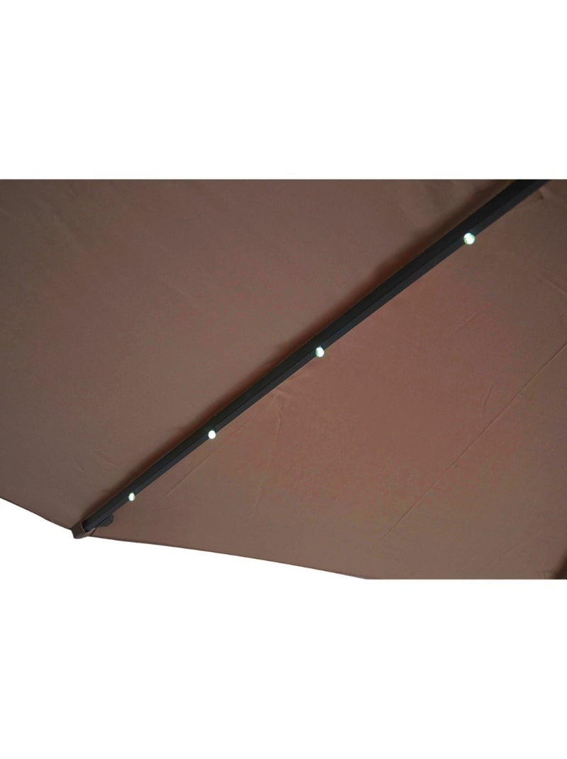 SOLENZARA Parasol marron droit carré 3 x 3 m led Marron - Kiabi