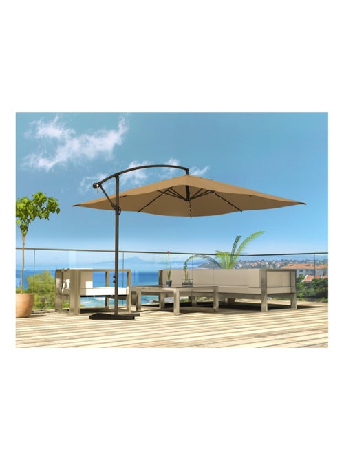 SOLENZARA Parasol marron droit carré 3 x 3 m led - Kiabi