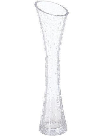 Soliflore évasé effet craquelé en verre