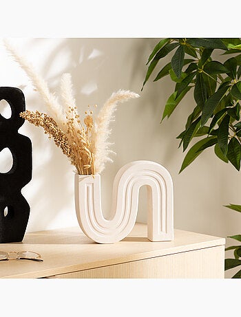 Soliflore sculpté en céramique texturée OLME
