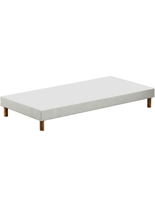 Sommier bois massif, lattes passives, tissu blanc - Kiabi