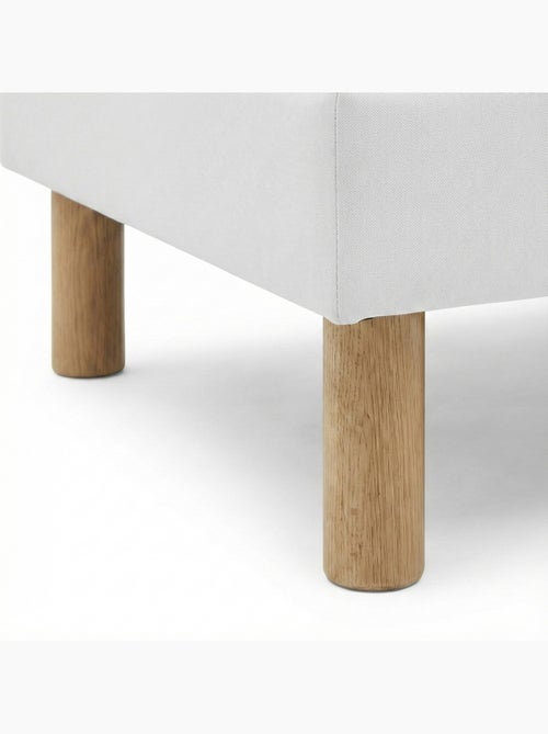 Sommier bois massif, lattes passives, tissu blanc - Kiabi