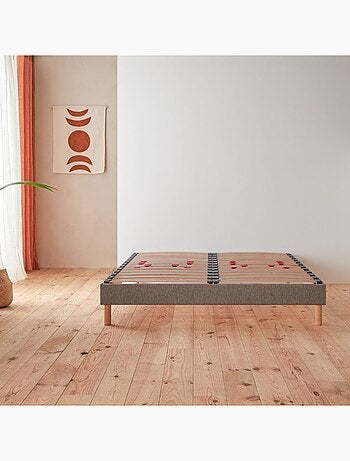 Sommier double à lattes tissu déco