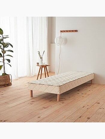 Sommier double tapissier lattes fixes