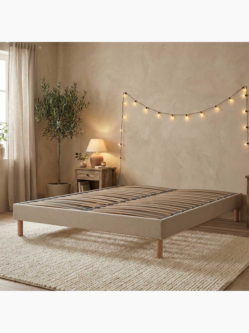 Sommier en kit à lattes, beige1 Beige - Kiabi
