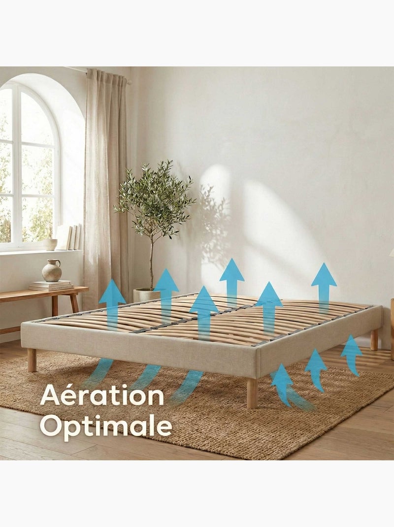 Sommier en kit à lattes, beige1 Beige - Kiabi