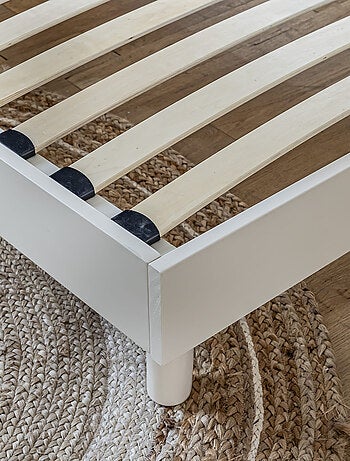 Sommier kit enfant en bois massif blanc cassé