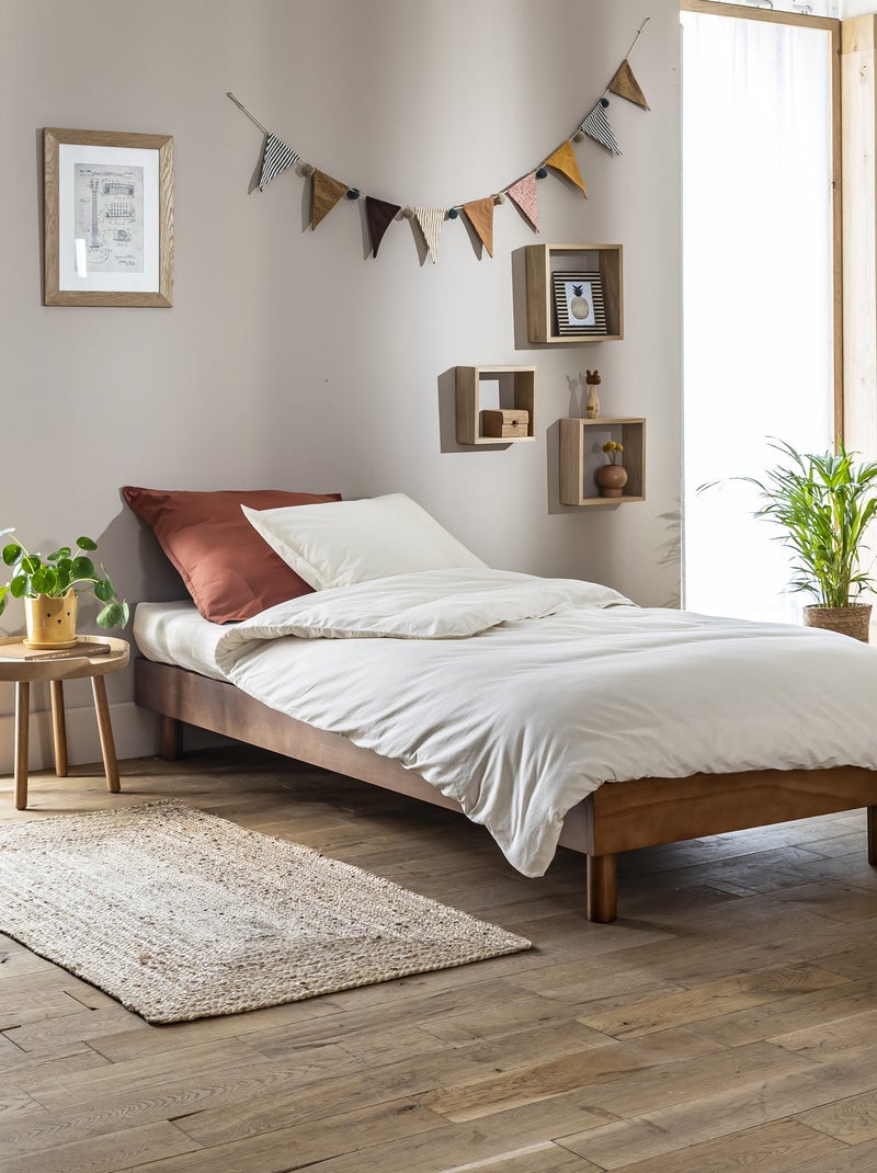 Sommier kit enfant en bois massif blanc cassé Marron noisette - Kiabi