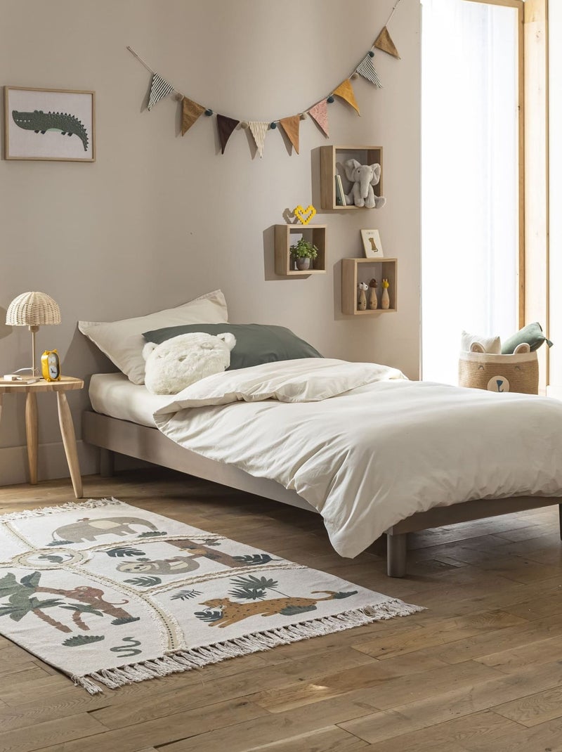Sommier kit enfant en bois massif blanc cassé Taupe - Kiabi