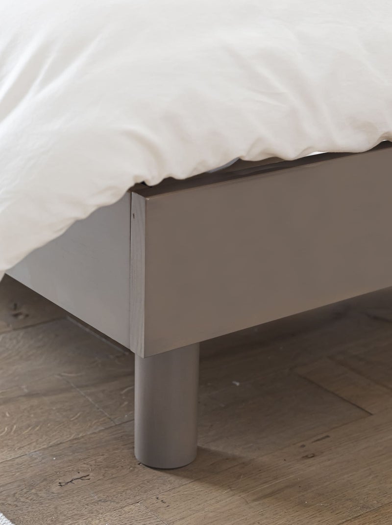 Sommier kit enfant en bois massif blanc cassé Taupe - Kiabi