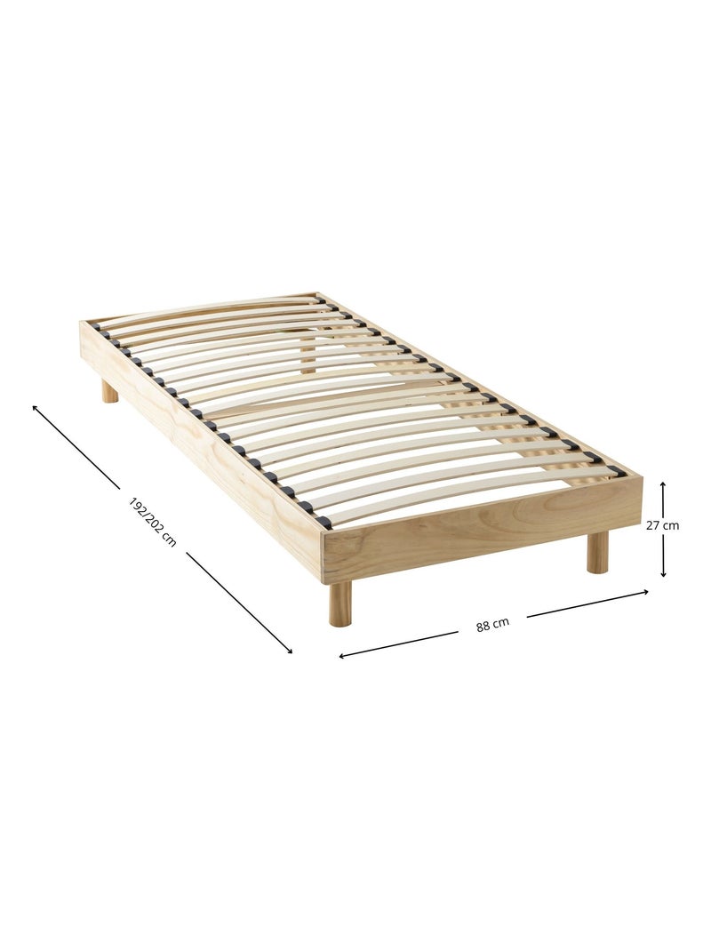 Sommier kit enfant en bois massif blanc cassé Taupe - Kiabi