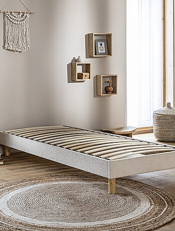 Sommier kit enfant en bois massif et tissu bouclette